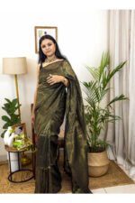 Mul Cotton Golden Striped Saree