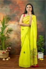 Pushpavalli Heavy Bullion Embroidery Flower Creeper Mul Cotton  Saree