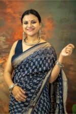 Handblocked Maheshwari Saree - Image 3