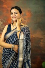 Handblocked Maheshwari Saree