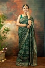 Shaadi Season Glam Diamond Striped Saree - Image 2