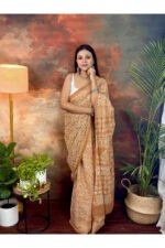 Pure Cotton Jaipur Hand Block Print Saree - Image 4