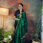 Tissue Raga Saree with Velvet Lace Border