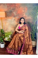 Dual Tone Tissue Raga Saree with Zari Border