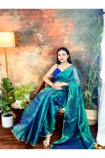 Tissue Raga Saree with Ginni Handwork & Cutwork Border