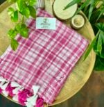 Premium Mul Cotton Colourful Check Saree - Image 2