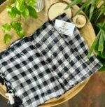 Premium Mul Cotton Colourful Check Saree - Image 3