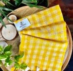 Premium Mul Cotton Colourful Check Saree - Image 4