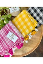 Premium Mul Cotton Colourful Check Saree