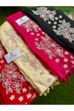 Mul Cotton Embroidery Blossom Saree