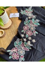 Mul Cotton Embroidery Blossom Saree - Image 3