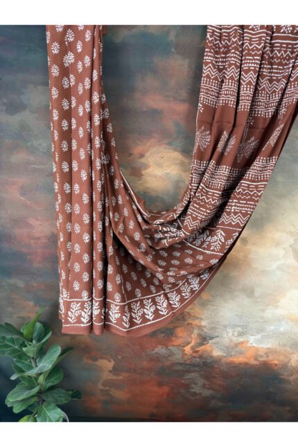 Pure Cotton Jaipur Hand Block Print Saree