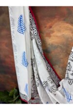 Pure Cotton Dabu Print Handblocked Saree - Image 4