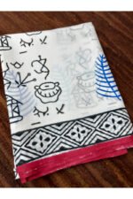 Pure Cotton Dabu Print Handblocked Saree - Image 5
