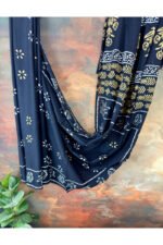 Pure Cotton Dabu Print Handblocked Saree - Image 3