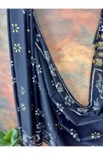 Pure Cotton Dabu Print Handblocked Saree - Image 4