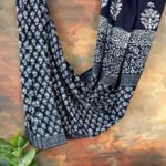 Pure Cotton Dabu Print Handblocked Saree