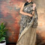 Pure Cotton Handblocked Bagru Print Saree for Effortless Summer Elegance