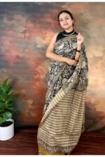 Pure Cotton Handblocked Bagru Print Saree for Effortless Summer Elegance