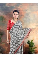 Pure Cotton Handblocked Bagru Print Saree for Effortless Summer Elegance - Image 2