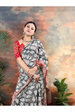 Pure Cotton Handblocked Bagru Print Saree for Effortless Summer Elegance