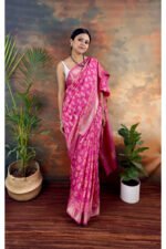 Handblocked maheshwari saree - Image 5