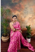 Handblocked maheshwari saree - Image 4