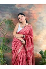 Hand blocked Maheshwari Saree - Image 2