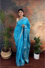 Handblocked Maheshwari Saree - Image 2