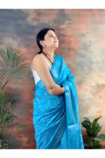 Handblocked Maheshwari Saree - Image 4