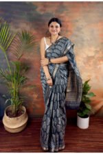 Handblocked Maheshwari Saree