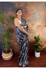 Handblocked Maheshwari Saree - Image 2