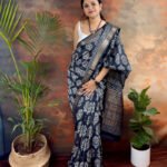 Handblocked Maheshwari Saree