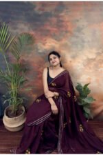 Mul Cotton Saree With Rich Gotapatti Border And Embroidery Work