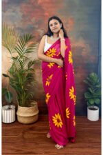 Handpainted Mul Cotton Saree - Image 5